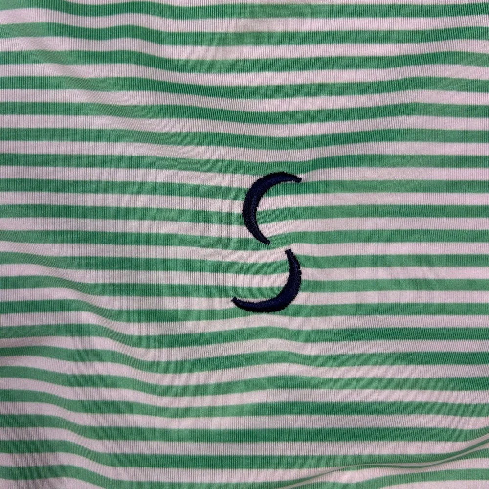 RLX Ralph Lauren Polo Shirt Mens‎ XL Green White Stripe Golf Wicking Comfort